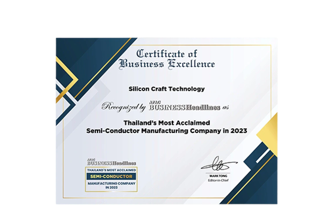 Recognized by APAC Business Headlines as Thailand's Most Acclaimed Semi-Conductor Manufacturing Company in 2023